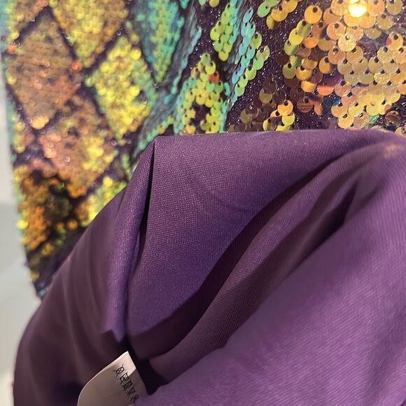 Faeriesty Purple Spaghetti Strap Sequin Bodycon Party Mini Dress Ladies Small - Picture 8 of 15